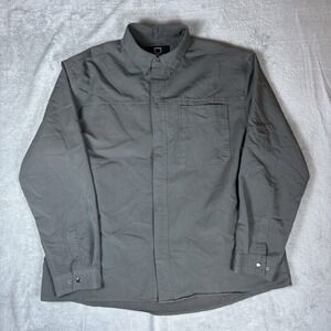 Scottevest Shirt Men's 2XL XXL Gray Snap Button Long Sleeve Utility Pockets